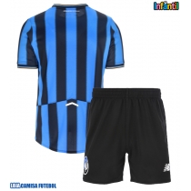 Camisa de Futebol Atalanta Equipamento Principal Infantil 2025-26 Manga Curta (+ Calças curtas)